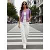 image:imageGRACE KARIN Women Short Sleeve Cardigan 2026 Summer Knitted Sweater Tops Basic Crew Neck Crop OutfitsPurple