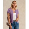 image:imageGRACE KARIN Women Short Sleeve Cardigan 2026 Summer Knitted Sweater Tops Basic Crew Neck Crop OutfitsPurple