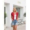 image:imageGRACE KARIN Women Short Sleeve Cardigan 2026 Summer Knitted Sweater Tops Basic Crew Neck Crop OutfitsRed