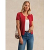 image:imageGRACE KARIN Women Short Sleeve Cardigan 2026 Summer Knitted Sweater Tops Basic Crew Neck Crop OutfitsRed