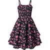 image:imageGRACE KARIN Girls Floral Summer Dress Tween Girl 2 Layerr Cami Smocked Dresses Boho Midi Sundress Size 716Black Pink Floral