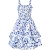 image:imageGRACE KARIN Girls Floral Summer Dress Tween Girl 2 Layerr Cami Smocked Dresses Boho Midi Sundress Size 716Blue Big Floral