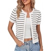 image:imageGRACE KARIN Women Short Sleeve Cardigan 2026 Summer Knitted Sweater Tops Basic Crew Neck Crop Outfits02 White Black