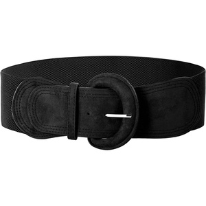image:imageGRACE KARIN Belts for Women Suede Elastic Wide Belt Vintage Stretchy Chunky Buckle Belts SXXLSuedeblack
