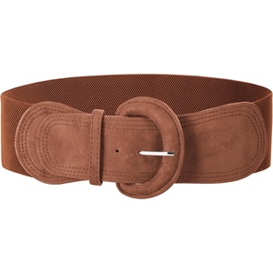 image:imageGRACE KARIN Belts for Women Suede Elastic Wide Belt Vintage Stretchy Chunky Buckle Belts SXXLSuedebrown