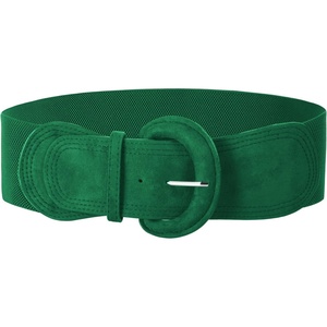 image:imageGRACE KARIN Belts for Women Suede Elastic Wide Belt Vintage Stretchy Chunky Buckle Belts SXXLSuedegreen