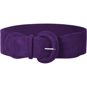 image:imageGRACE KARIN Belts for Women Suede Elastic Wide Belt Vintage Stretchy Chunky Buckle Belts SXXLSuedepurple