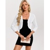 image:imageGRACE KARIN Womens 2026 Bolero Shrug 34 Sleeve Crochet Cropped Cardigan Open Front Knit Shrugs for DressesBright White