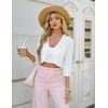image:imageGRACE KARIN Womens 2026 Bolero Shrug 34 Sleeve Crochet Cropped Cardigan Open Front Knit Shrugs for DressesBright White