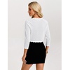 image:imageGRACE KARIN Womens 2026 Bolero Shrug 34 Sleeve Crochet Cropped Cardigan Open Front Knit Shrugs for DressesBright White