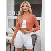 image:imageGRACE KARIN Womens 2026 Bolero Shrug 34 Sleeve Crochet Cropped Cardigan Open Front Knit Shrugs for DressesCoral Pink