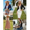 image:imageGRACE KARIN Womens 2026 Bolero Shrug 34 Sleeve Crochet Cropped Cardigan Open Front Knit Shrugs for DressesCoral Pink