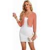 image:imageGRACE KARIN Womens 2026 Bolero Shrug 34 Sleeve Crochet Cropped Cardigan Open Front Knit Shrugs for DressesCoral Pink