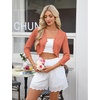image:imageGRACE KARIN Womens 2026 Bolero Shrug 34 Sleeve Crochet Cropped Cardigan Open Front Knit Shrugs for DressesCoral Pink