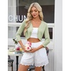 image:imageGRACE KARIN Womens 2026 Bolero Shrug 34 Sleeve Crochet Cropped Cardigan Open Front Knit Shrugs for DressesLight Green
