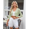 image:imageGRACE KARIN Womens 2026 Bolero Shrug 34 Sleeve Crochet Cropped Cardigan Open Front Knit Shrugs for DressesLight Green