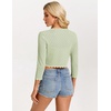 image:imageGRACE KARIN Womens 2026 Bolero Shrug 34 Sleeve Crochet Cropped Cardigan Open Front Knit Shrugs for DressesLight Green