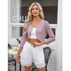 image:imageGRACE KARIN Womens 2026 Bolero Shrug 34 Sleeve Crochet Cropped Cardigan Open Front Knit Shrugs for DressesLight Purple