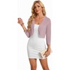 image:imageGRACE KARIN Womens 2026 Bolero Shrug 34 Sleeve Crochet Cropped Cardigan Open Front Knit Shrugs for DressesLight Purple