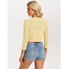 image:imageGRACE KARIN Womens 2026 Bolero Shrug 34 Sleeve Crochet Cropped Cardigan Open Front Knit Shrugs for DressesLight Yellow