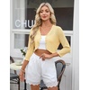 image:imageGRACE KARIN Womens 2026 Bolero Shrug 34 Sleeve Crochet Cropped Cardigan Open Front Knit Shrugs for DressesLight Yellow
