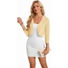 image:imageGRACE KARIN Womens 2026 Bolero Shrug 34 Sleeve Crochet Cropped Cardigan Open Front Knit Shrugs for DressesLight Yellow