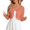 image:imageGRACE KARIN Womens 2026 Bolero Shrug 34 Sleeve Crochet Cropped Cardigan Open Front Knit Shrugs for DressesCoral Pink
