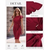 image:imageGRACE KARIN Church Dresses for WomenRuffle Short Sleeve Work DressRuched Bodycon Business Midi DressDark Red