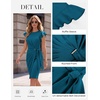 image:imageGRACE KARIN Church Dresses for WomenRuffle Short Sleeve Work DressRuched Bodycon Business Midi DressDeep Peacock Blue