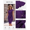 image:imageGRACE KARIN Church Dresses for WomenRuffle Short Sleeve Work DressRuched Bodycon Business Midi DressDeep Purple