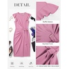 image:imageGRACE KARIN Church Dresses for WomenRuffle Short Sleeve Work DressRuched Bodycon Business Midi DressGray Pink
