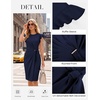 image:imageGRACE KARIN Church Dresses for WomenRuffle Short Sleeve Work DressRuched Bodycon Business Midi DressNavy Blue