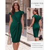 image:imageGRACE KARIN Church Dresses for WomenRuffle Short Sleeve Work DressRuched Bodycon Business Midi DressVerdant Green