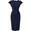 image:imageGRACE KARIN Church Dresses for WomenRuffle Short Sleeve Work DressRuched Bodycon Business Midi DressNavy Blue