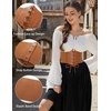 image:imageGRACE KARIN Laceup Cinch Belt Tied Corset Elastic Waist BeltBrownjacquard