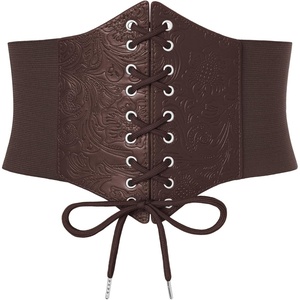 image:imageGRACE KARIN Laceup Cinch Belt Tied Corset Elastic Waist BeltCoffeejacquard