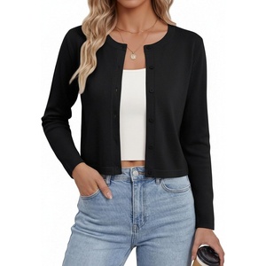 image:imageGRACE KARIN Cropped Cardigan Sweaters for Women Cotton Bolero Shrugs for Dresses Summer Outfits Fashion Clothes 2026Black