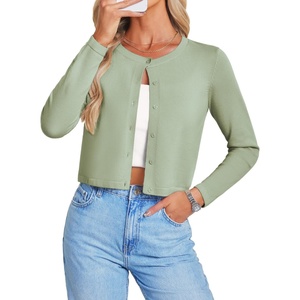 image:imageGRACE KARIN Cropped Cardigan Sweaters for Women Cotton Bolero Shrugs for Dresses Summer Outfits Fashion Clothes 2026Light Green