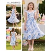 image:imageGRACE KARIN Girls Floral Summer Dresses Flutter Sleeve Maxi Smocked Flower Holiday Flowy Dress 716YBlue Floral