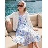 image:imageGRACE KARIN Girls Floral Summer Dresses Flutter Sleeve Maxi Smocked Flower Holiday Flowy Dress 716YBlue Floral