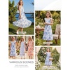 image:imageGRACE KARIN Girls Floral Summer Dresses Flutter Sleeve Maxi Smocked Flower Holiday Flowy Dress 716YBlue Floral