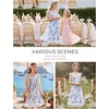 image:imageGRACE KARIN Girls Floral Summer Dresses Flutter Sleeve Maxi Smocked Flower Holiday Flowy Dress 716YBlue Floral