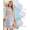 image:imageGRACE KARIN Girls Floral Summer Dresses Flutter Sleeve Maxi Smocked Flower Holiday Flowy Dress 716YBlue Flower