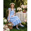 image:imageGRACE KARIN Girls Floral Summer Dresses Flutter Sleeve Maxi Smocked Flower Holiday Flowy Dress 716YBlue Leaves