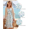 image:imageGRACE KARIN Girls Floral Summer Dresses Flutter Sleeve Maxi Smocked Flower Holiday Flowy Dress 716YGreen Floral