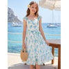 image:imageGRACE KARIN Girls Floral Summer Dresses Flutter Sleeve Maxi Smocked Flower Holiday Flowy Dress 716YGreen Floral