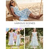 image:imageGRACE KARIN Girls Floral Summer Dresses Flutter Sleeve Maxi Smocked Flower Holiday Flowy Dress 716YGreen Floral