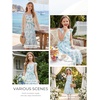 image:imageGRACE KARIN Girls Floral Summer Dresses Flutter Sleeve Maxi Smocked Flower Holiday Flowy Dress 716YGreen Floral