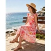 image:imageGRACE KARIN Girls Floral Summer Dresses Flutter Sleeve Maxi Smocked Flower Holiday Flowy Dress 716YOrange Pink