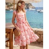 image:imageGRACE KARIN Girls Floral Summer Dresses Flutter Sleeve Maxi Smocked Flower Holiday Flowy Dress 716YPink Floral